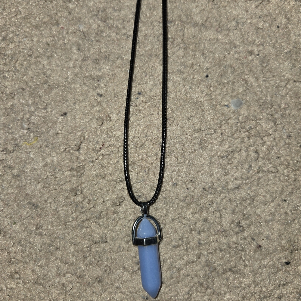 Blue Glow In The Dark Geometric Pendant Necklace